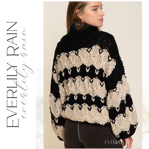 POL Gorgeous Handmade Chunky Knit Turtleneck Sweater - Picture 10 of 14